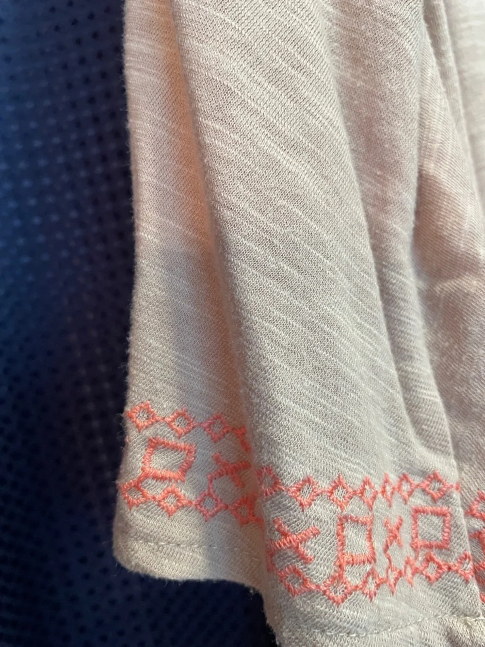 Umgee Cream Tunic with Coral Embroidery - Picture 6 of 11